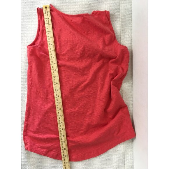 Lizwear Womens Top Size S Coral with White Lace Trim at Neckline Sleeveless - Picture 11 of 13